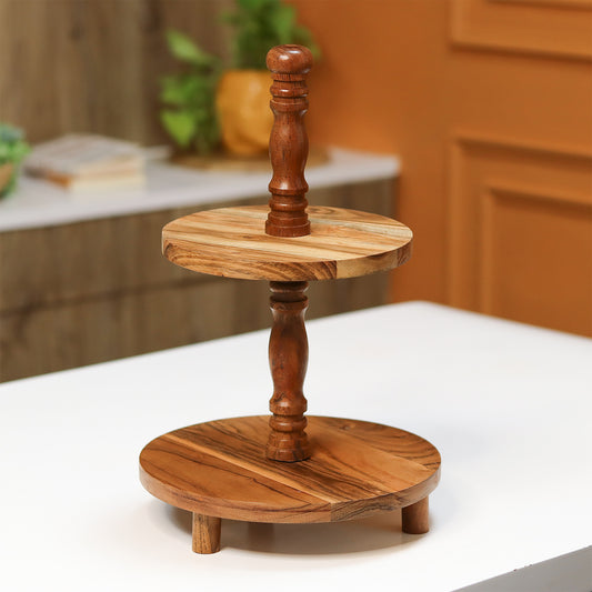 2 tier Wooden Dessert Stand