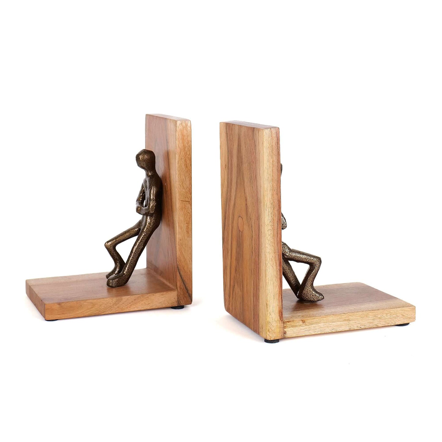 Unique Antique Golden Human bookend Showpiece | Decorative Book Holder Stand For Office & Home