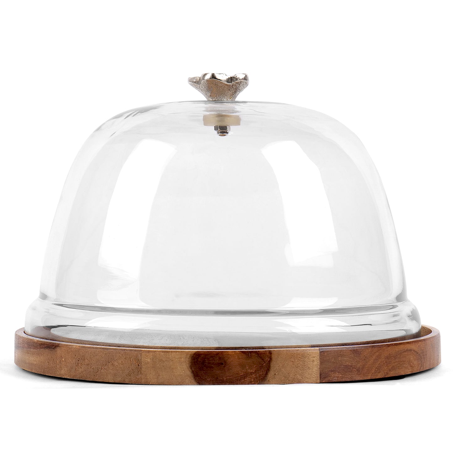 Cake dome with Wooden Base - 8" flower