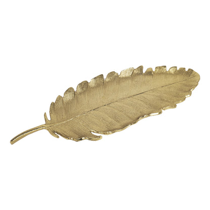 Nature's Elegance: Aluminum Leaf Platter - 15 inch