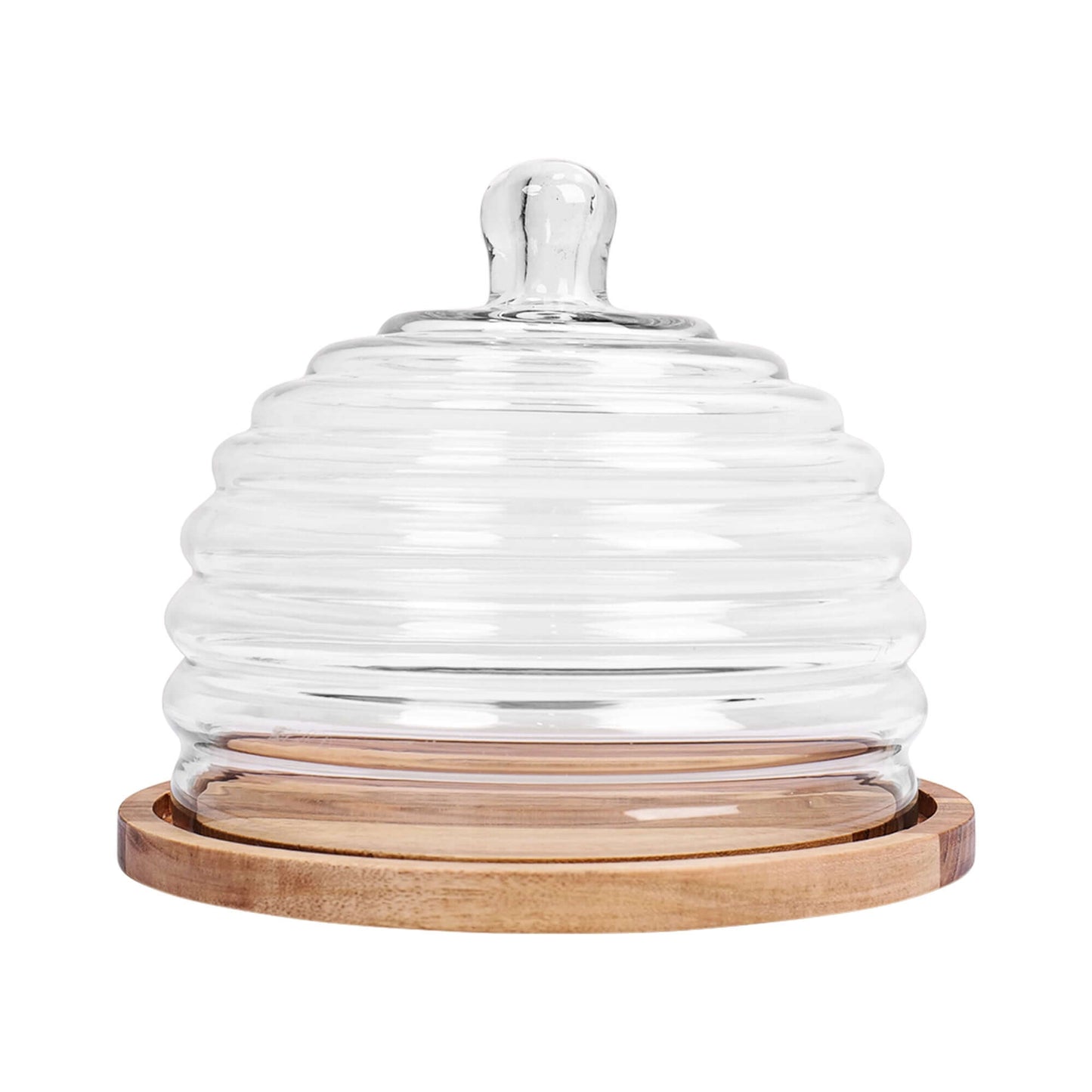 Bee hive cake dome with Wooden plate - 8 inch