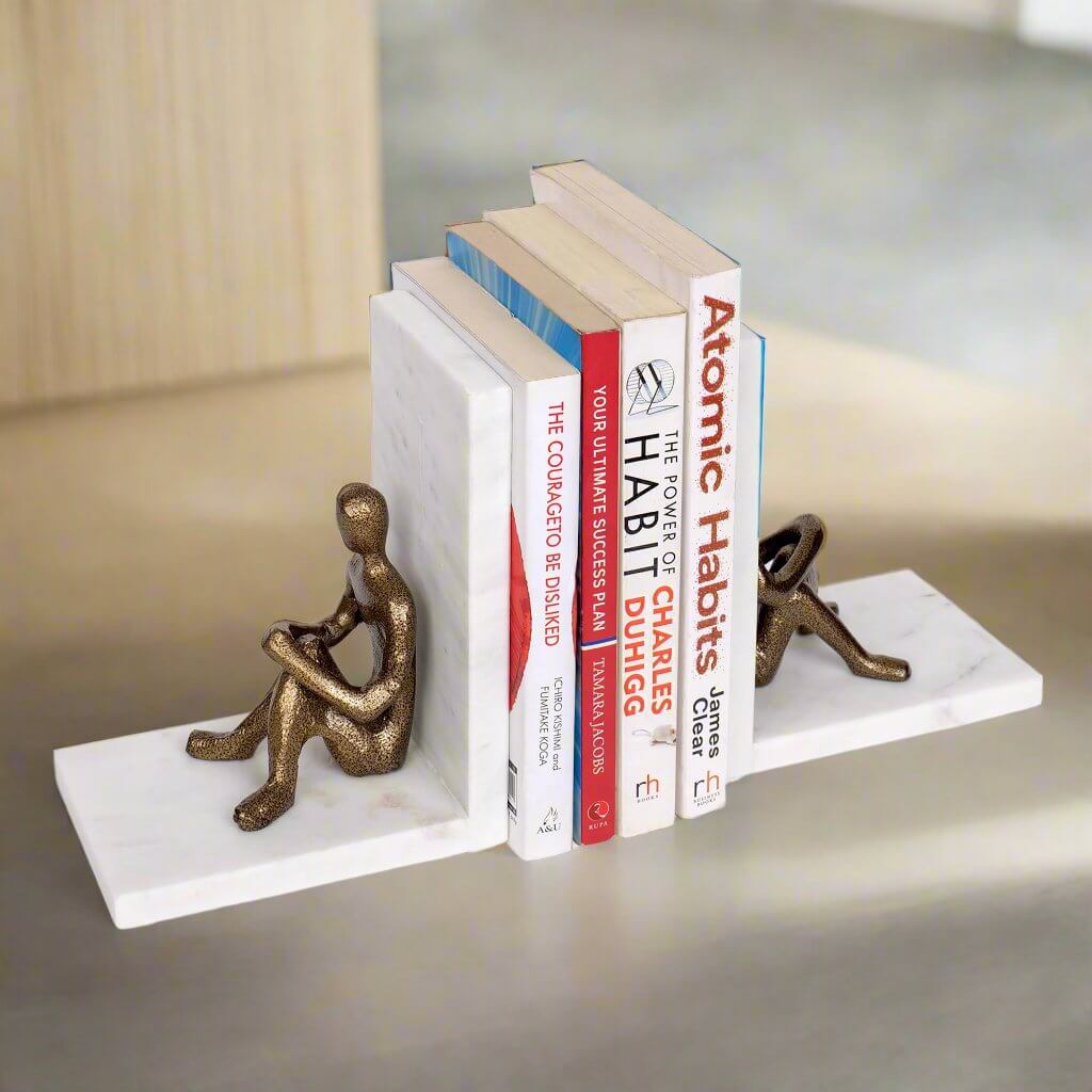 Unique Human bookend Showpiece | Decorative Book Holder Stand For Office & Home -MB S2