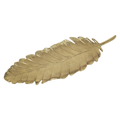 Nature's Elegance: Aluminum Leaf Platter - 15 inch