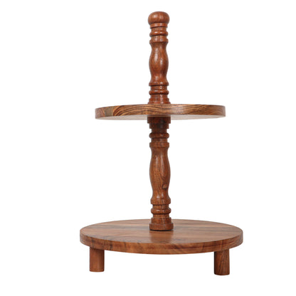 2 tier Wooden Dessert Stand