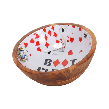 Boot Bowl, Poker bowl, Wooden Bowl with enamel - 9 x 4 inch DM