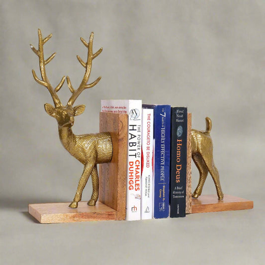 Reindeer Golden Bookends