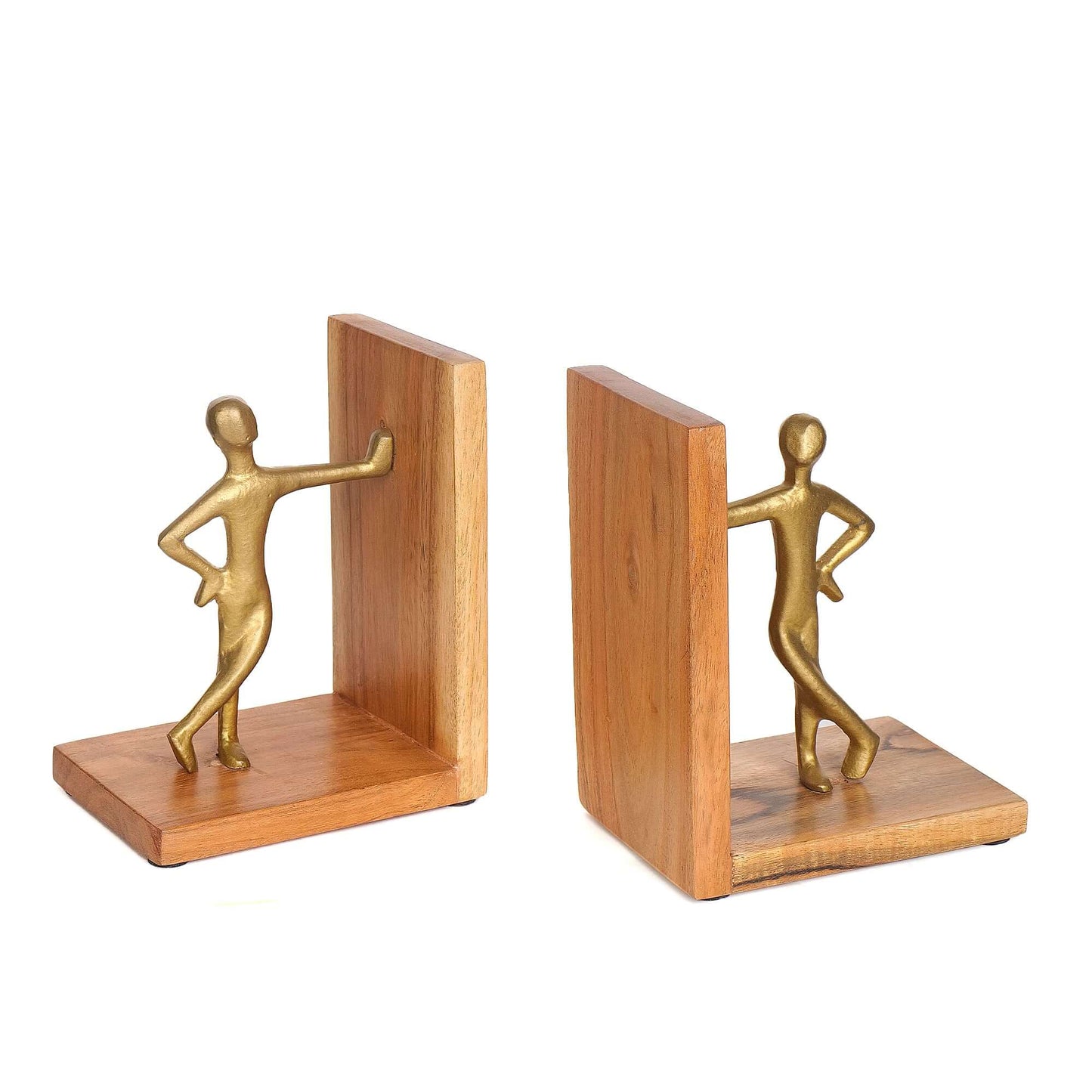 Unique Golden Human bookend Showpiece | Decorative Book Holder Stand For Office & Home