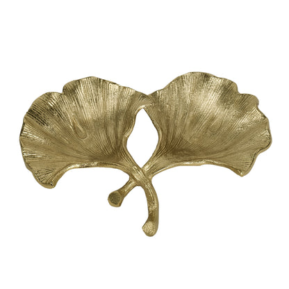 Nature's Elegance: Aluminum Twin Leaf Platter / Bowl