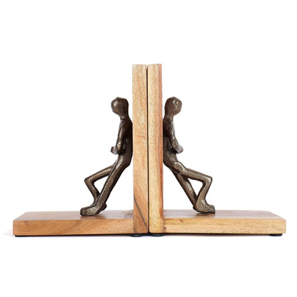 Unique Antique Golden Human bookend Showpiece | Decorative Book Holder Stand For Office & Home