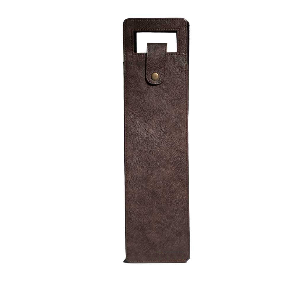 Vegan Leather Wine Bottle Holder, Wine Bag - Brown