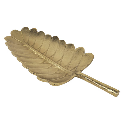 Nature's Elegance: Aluminum Leaf Platter for serving - 18 inch