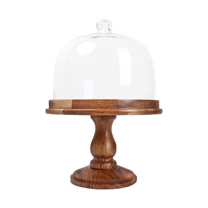 Cake dome with Wooden Pedestal