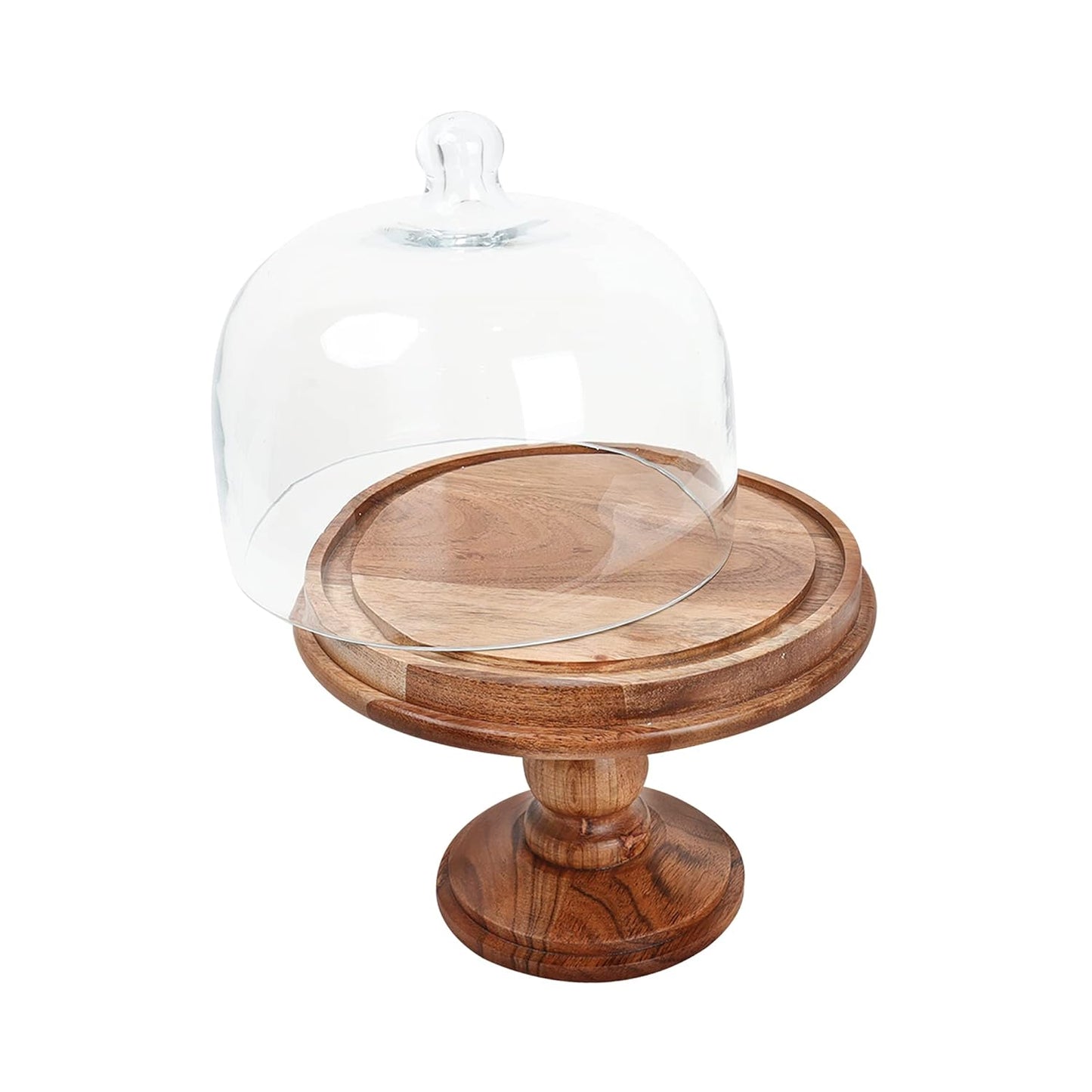 Cake dome with Wooden Pedestal