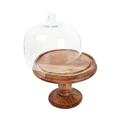 Cake dome with Wooden Pedestal