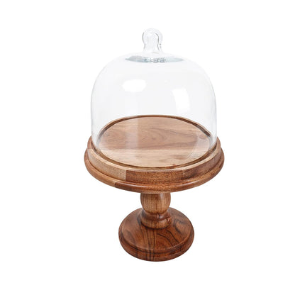 Cake dome with Wooden Pedestal