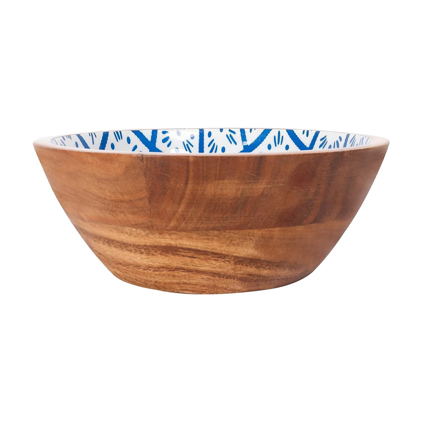 Wooden Enamel Bowl | Popcorn Bowl | Enamel Bowl | Wooden Bowl - 8 x 3 inch