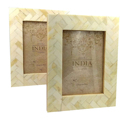 Wall Hanging & Table Top Handmade, Bone Photo Frames (Twin Pack)