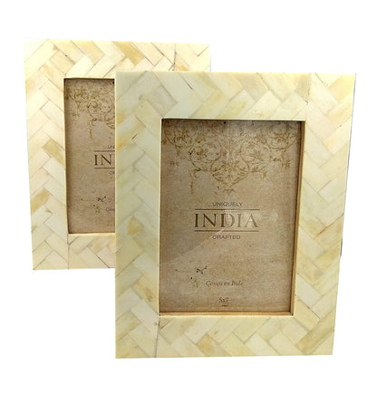 Wall Hanging & Table Top Handmade, Bone Photo Frames (Twin Pack)