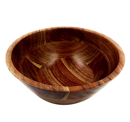 Acacia Wooden Salad Bowl, Bowls for Cereal Fruit Pasta Acacia Wood Bowl - 9 inch