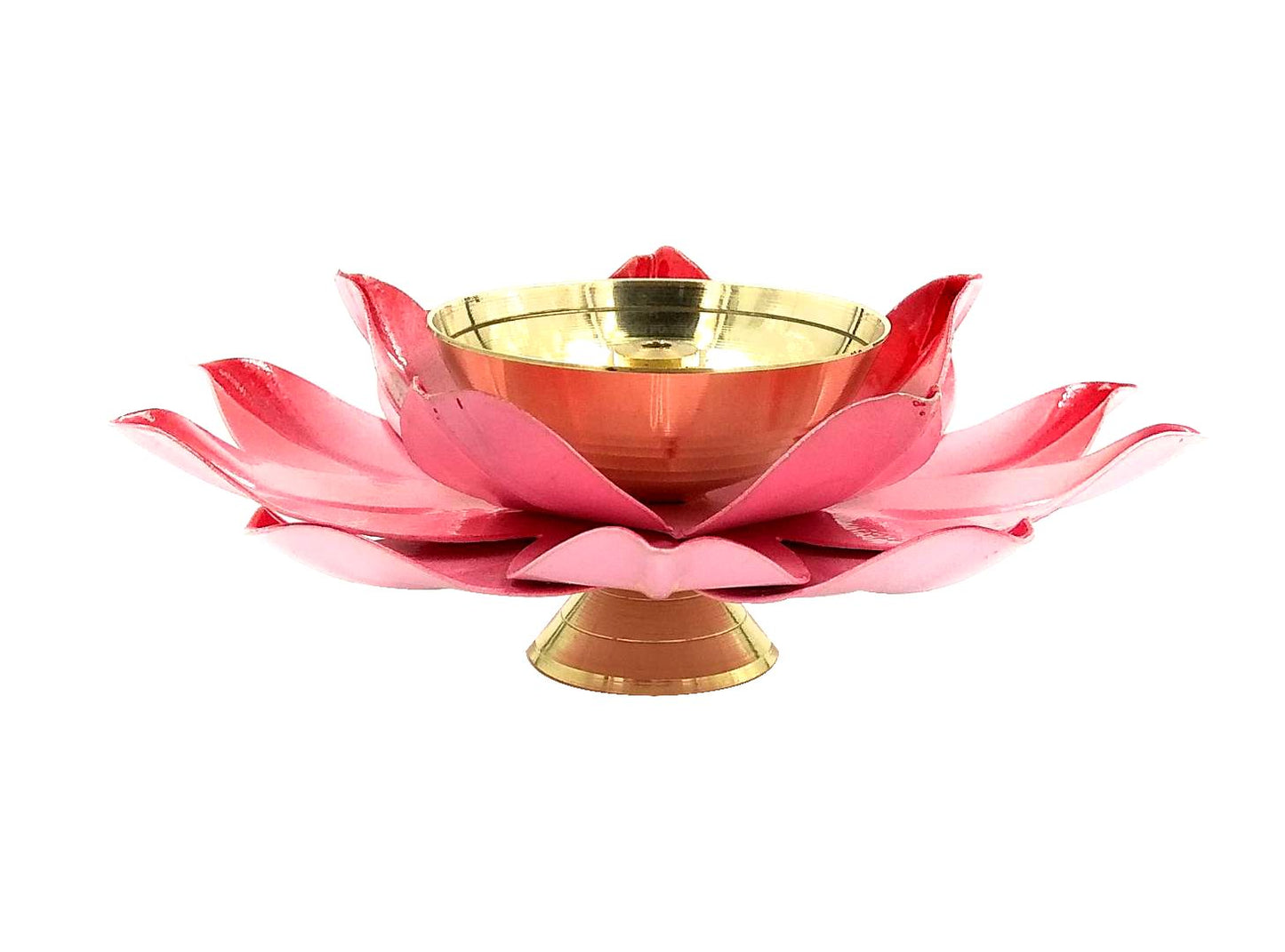 Lotus Kuber Diya Puja Oil Lamp - Pink