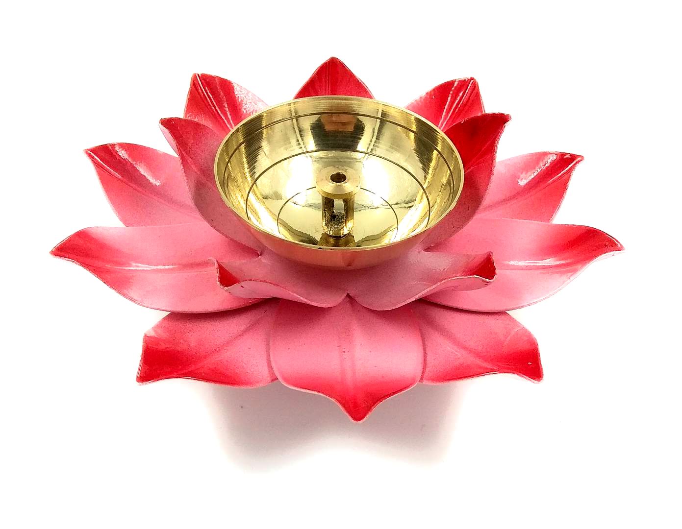 Lotus Kuber Diya Puja Oil Lamp - Pink