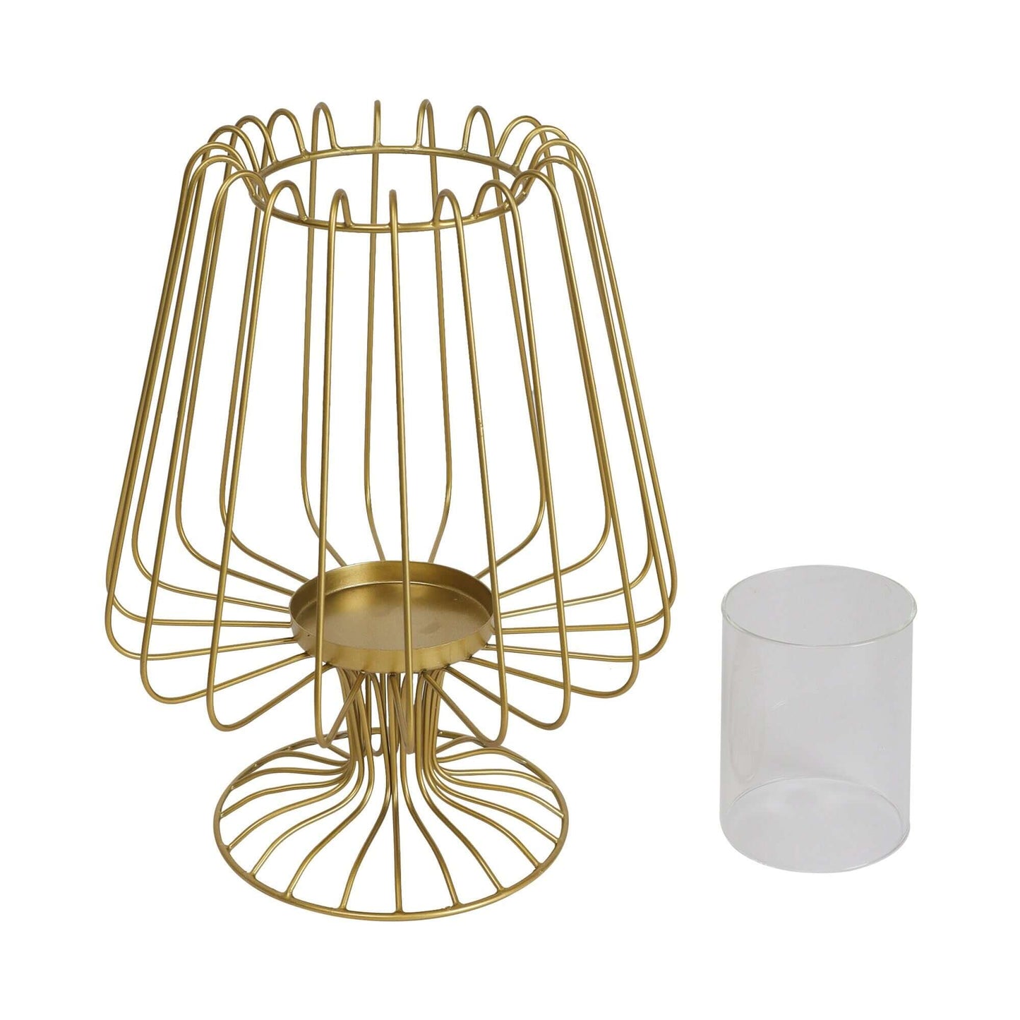 Golden Candle Holder for Home Decor with Glass