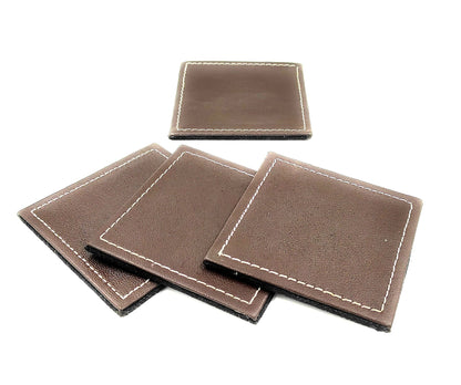 Leatherette Coaster Set Pack of 4 (Brown)