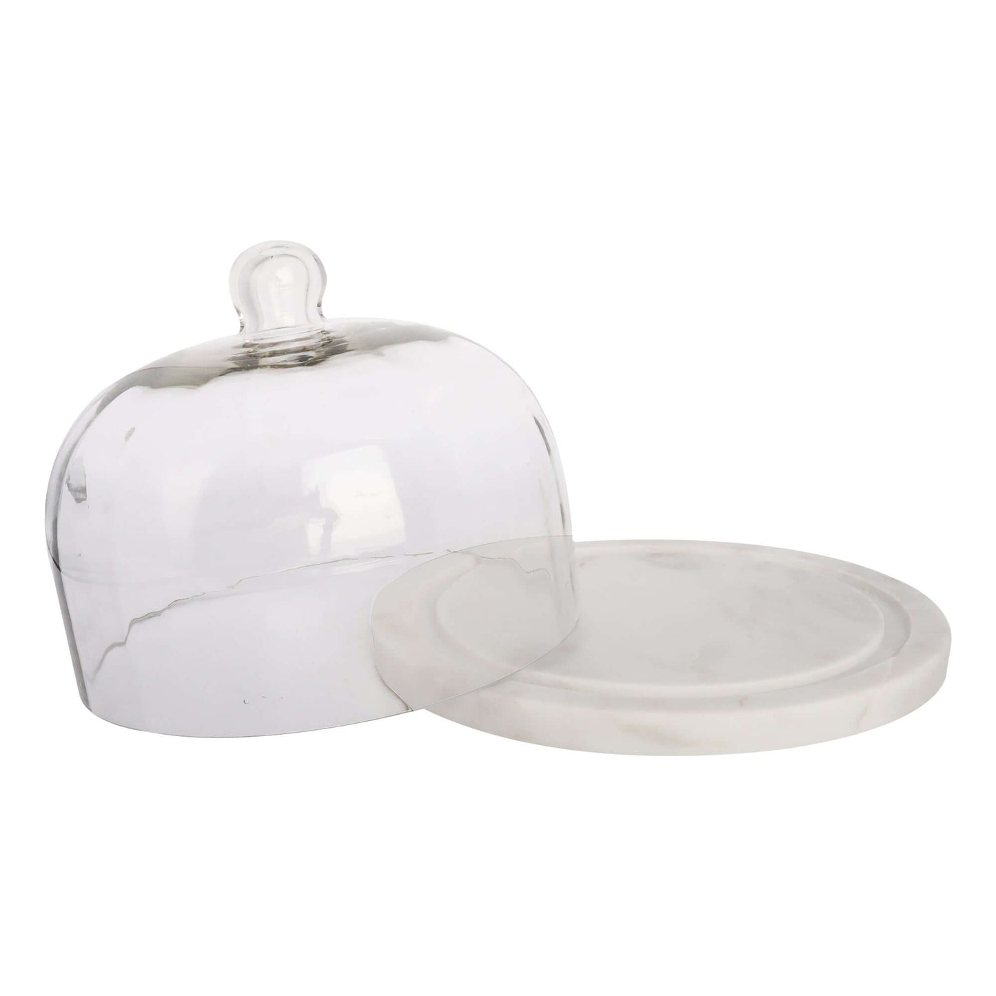 Marble Cake plate with Cloche/Dome - 7.5 inch