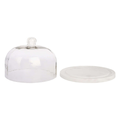 Marble Cake plate with Cloche/Dome - 7.5 inch