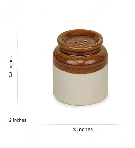 Classic Stoneware Salt Pepper Dispenser, 2-Pieces