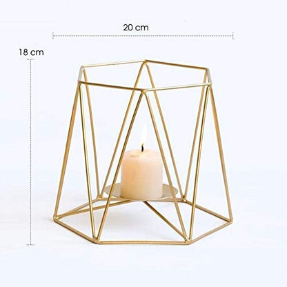 Gold Candle Holder for Decor Set of 2 - GEO