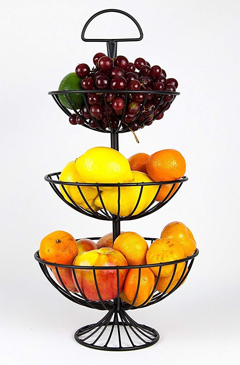 Three Tier Fruit Basket Stand for Storing & Organizing - 3T