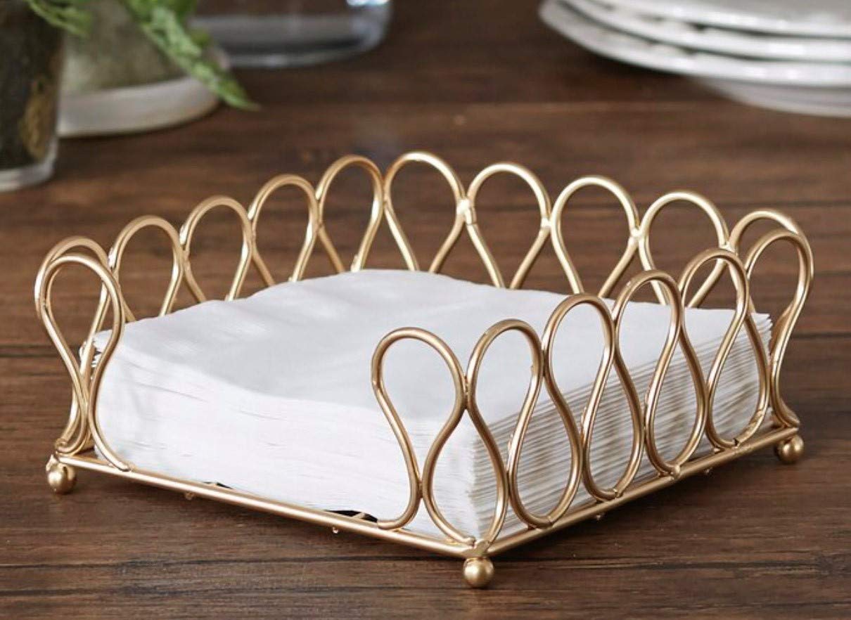 Decorative Napkin Holder Stand - Golden