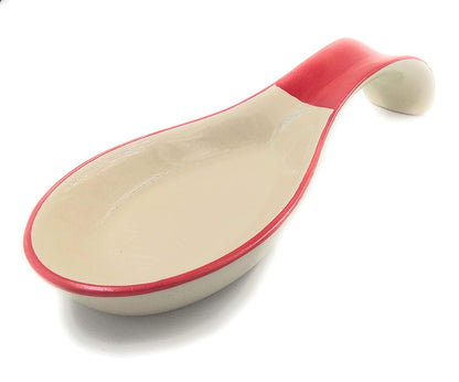 Ceramic Spoon Rest Hand Painted in RED