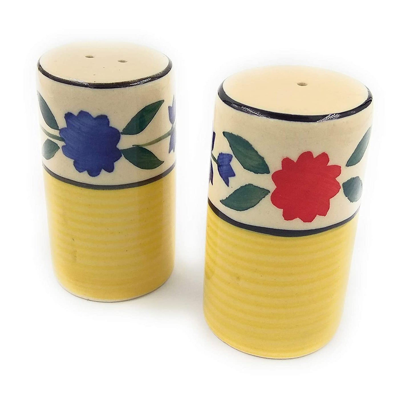 Salt and Pepper Shakers, Ceramic Salt and Pepper Set - Hand painted, FL