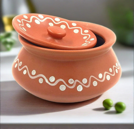 Ceramic Handi with lid , Curd Setter Pot , Biryani Serving - 250ml BR