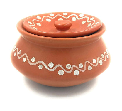 Ceramic Handi with lid , Curd Setter Pot , Biryani Serving - 250ml BR