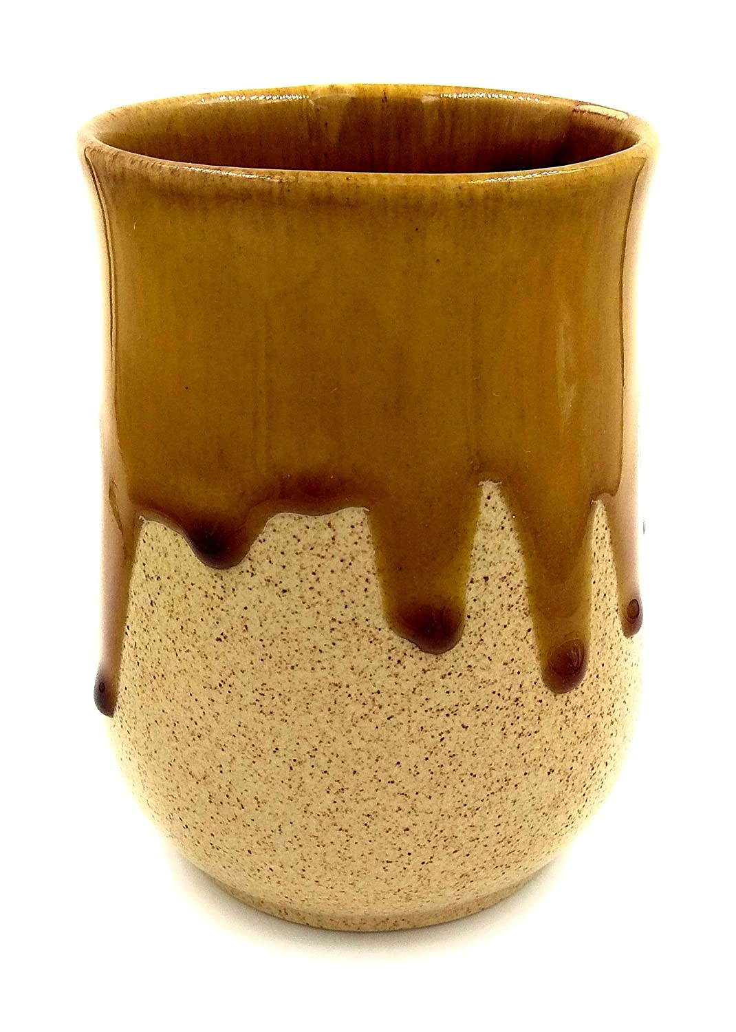 Hand Glazed Ceramic Coffee & Milk Glasses , Cocktail Glasses - 500 ml (Caramel)