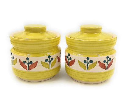 Earthenware Tea Jar - 2 Pieces, Multicolour