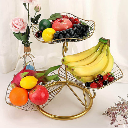 Fruit Basket for Counter - 3 Tier Golden