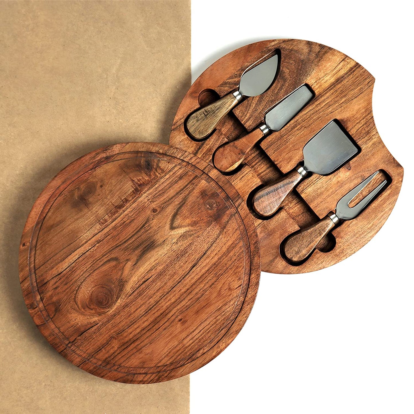 Cheese Cutting Board & Knife Gift Set