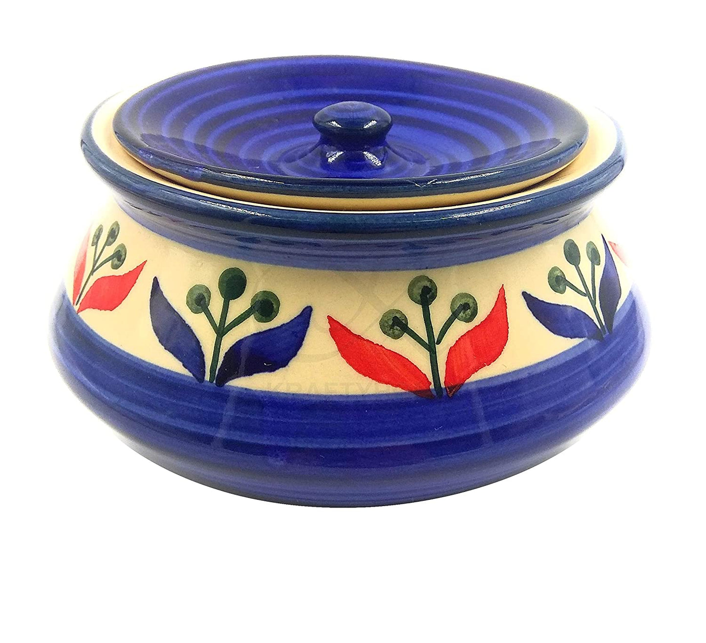 Ceramic Handi with lid , Curd Setter Pot , Biryani Serving - 250ml SHL