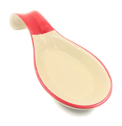 Ceramic Spoon Rest Hand Painted in RED