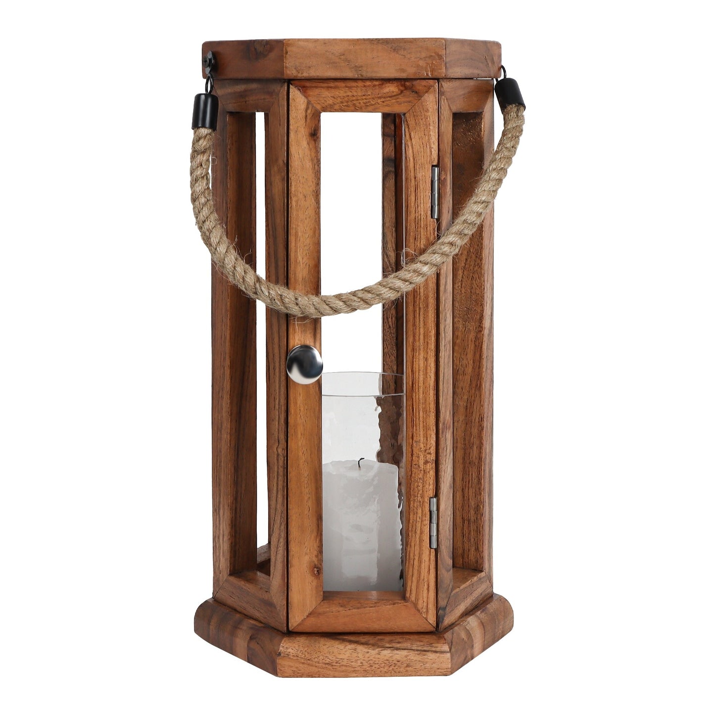 Wooden Lantern with Jute Rope - Large HX