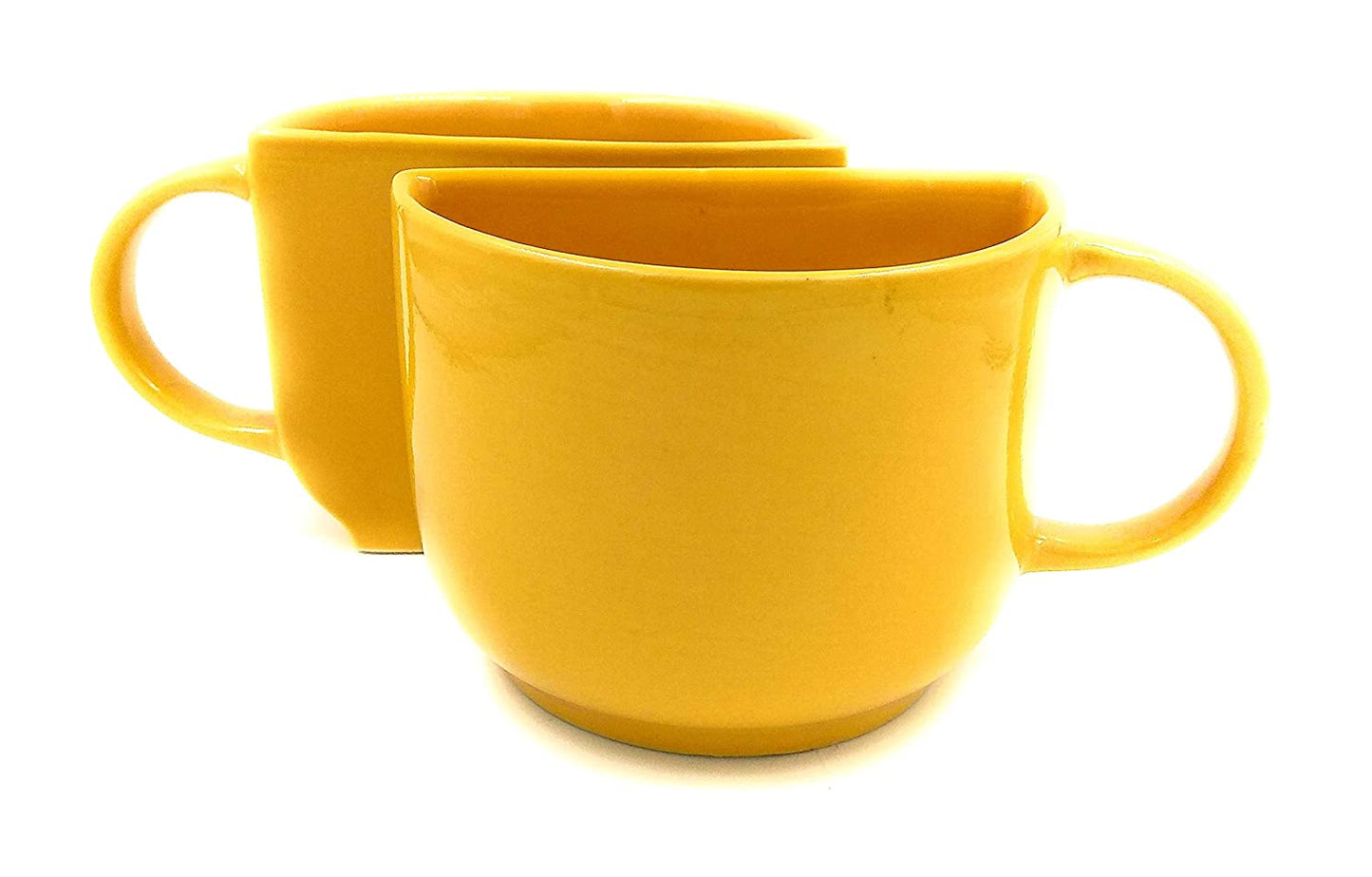 Unique Ceramic Coffee Mugs Cum Half Tea Cups (Set of 2) (Yellow)